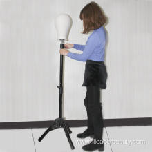 Black Metal Mannequin Head Portable Wig Stand Tripod